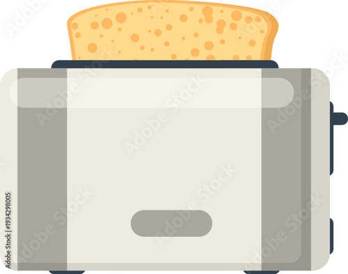 Toaster baking bread for morning breakfast meal