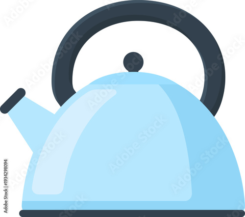 Blue kettle preparing hot water for tea time