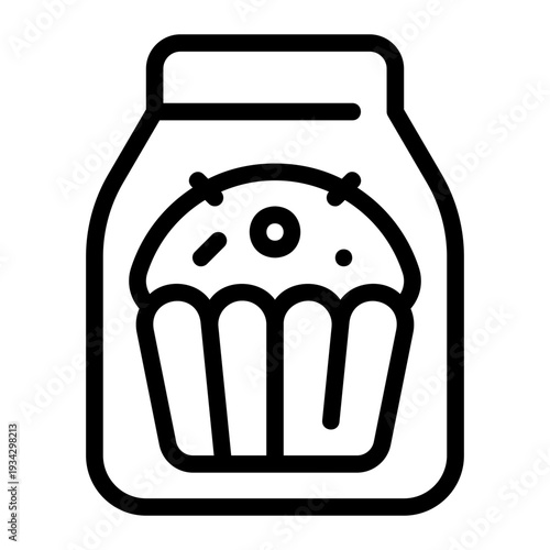 muffin line icon
