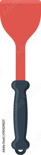 Red kitchen spatula flat icon preparing food cooking
