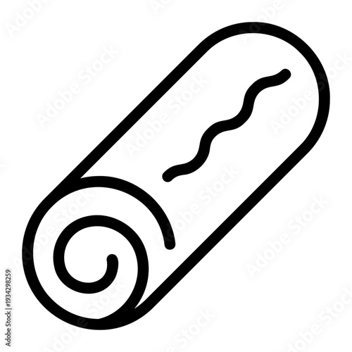 roll cake line icon