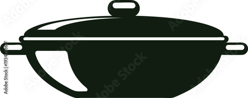 Cooking pot with lid graphic design