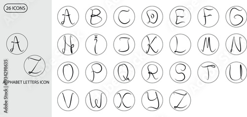 Alphabet letters circle icon. alphabet modern icon. alphabet icon. 