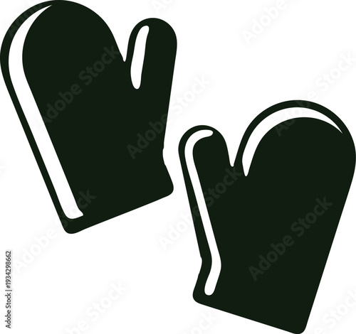 Oven mitts protecting hands during cooking preparation