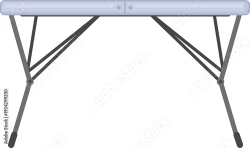 Folding portable table with metal legs and hinge mechanism