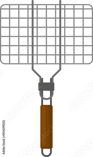 Metal grilling basket for barbecue cooking