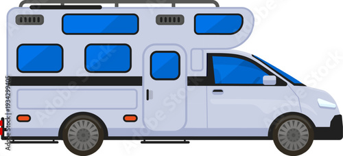 Camper van for summer travel and outdoor adventure