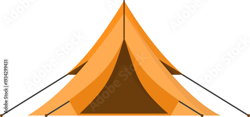 Orange pyramid camping tent providing outdoor shelter