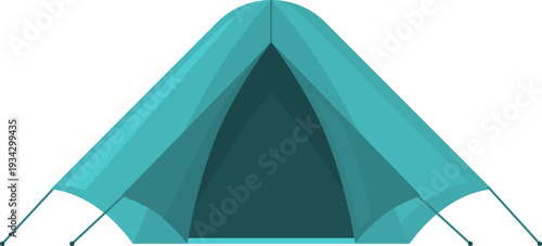 Teal camping tent providing temporary outdoor shelter