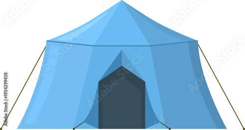 Blue camping tent for outdoor adventure illustration