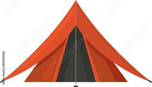 Orange camping tent representing outdoor adventure and travel