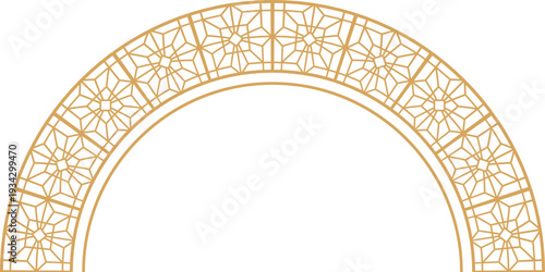 Elegant golden arabesque arch geometric pattern