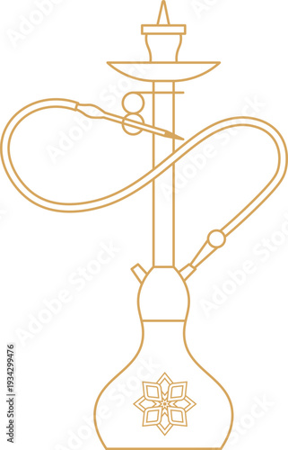 Hookah shisha smoking symbol line art icon