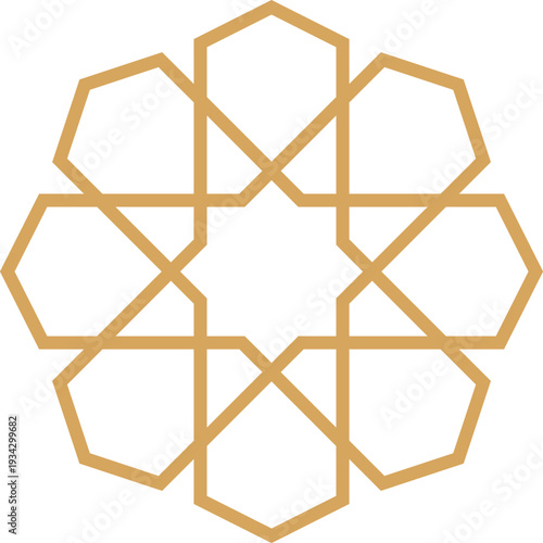 Islamic geometric pattern creating an elegant arabesque design