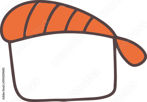 Sushi nigiri icon featuring orange salmon on rice