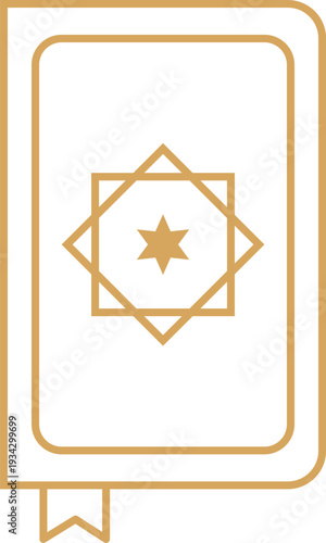 Islamic holy book icon with Quran teachings symbol