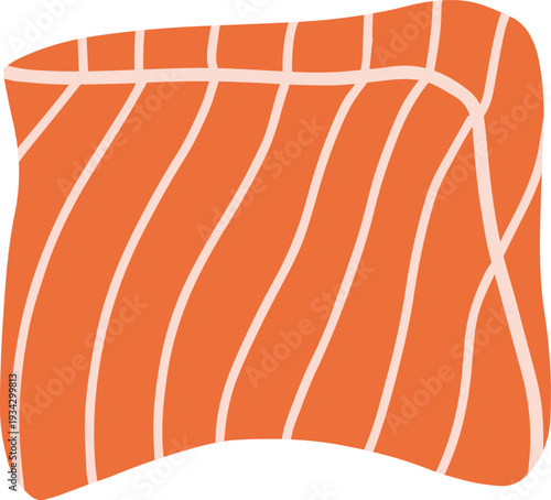 Salmon fish fillet with skin lines texture