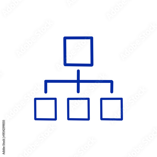 [AI Automation Icons] Organization Hierarchy Diagram Icon / 組織階層ダイアグラムアイコン