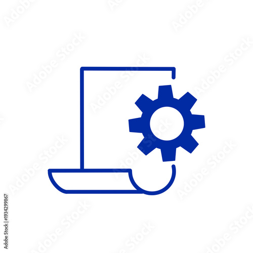 [AI Automation Icons] Laptop Settings Interface Icon / ノートパソコン設定インターフェースアイコン