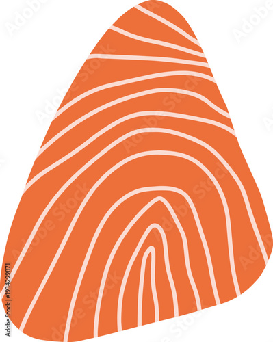 Orange abstract salmon fillet food illustration vector