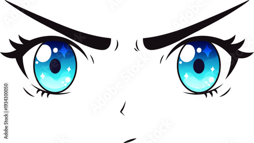 Anime character angry eyes expressing strong emotion