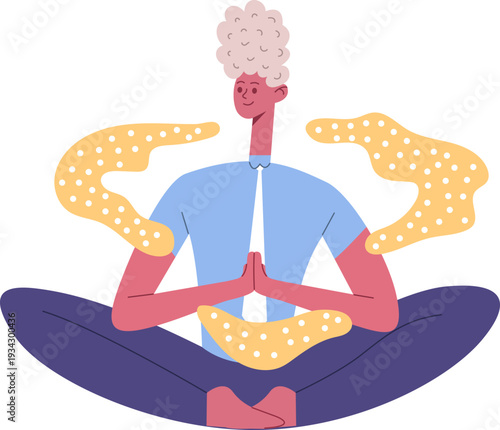 Person meditating finding inner peace and mental balance