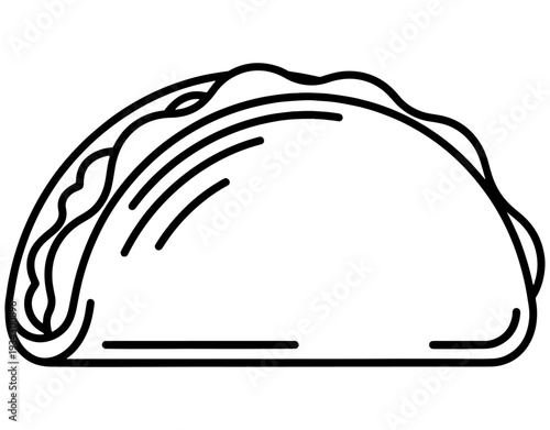 Simple line drawing of a folded wrap or tortilla sandwich.

