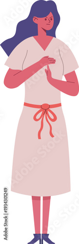 Woman making stop gesture asking for time out