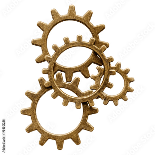 Group of bronze cogwheels