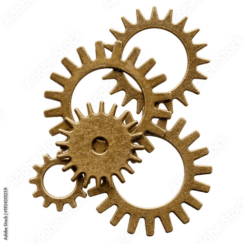 Group of bronze cogwheels