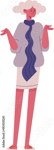 Senior woman shrugging shoulders expressing confusion question or doubt