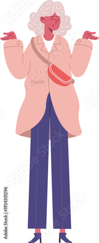 Woman shrugging shoulders feeling uncertain and confused