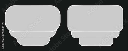 Liquid glass push button on transparent. Liquid glass push stack, 3d light frame boxes. rectangle digital button. Glow sign ui with effect design and glass liquid elements for banner abstract
