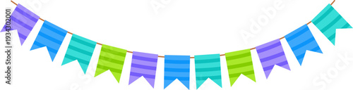 Colorful striped bunting flags string decoration