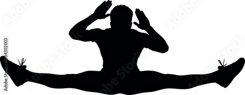 Sports silhouette of a person doing gymnastics or cheerleading stunts
