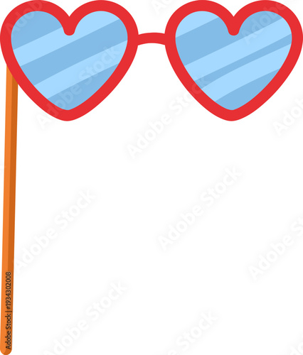Red heart shape glasses party prop