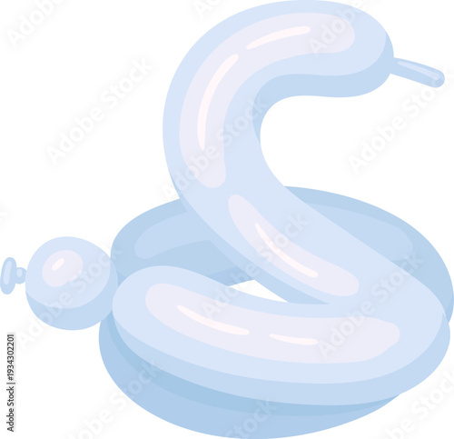 Blue twisted balloon animal shaping a snake