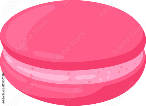 Pink macaron illustrating sweet French confectionery dessert