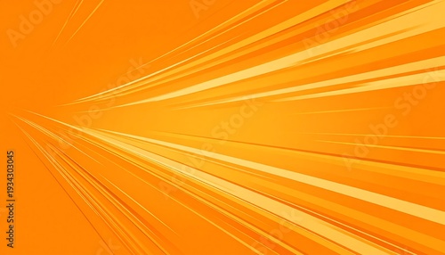 An abstract orange background displays a series of parallel light streaks, curving from the left towards the right, suggesting speed
