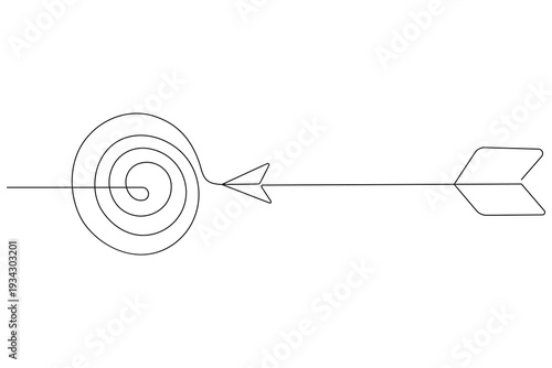 Arrow on target circle precision and accuracy concept