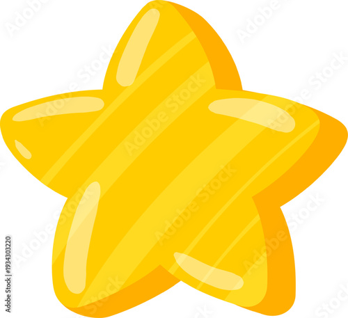 Golden star reward achievement icon design