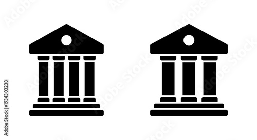 Bank icon symbol for apps and websites. Bank sign and symbol, museum, university