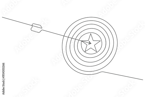 Arrow on target circle precision marksmanship and accuracy concept
