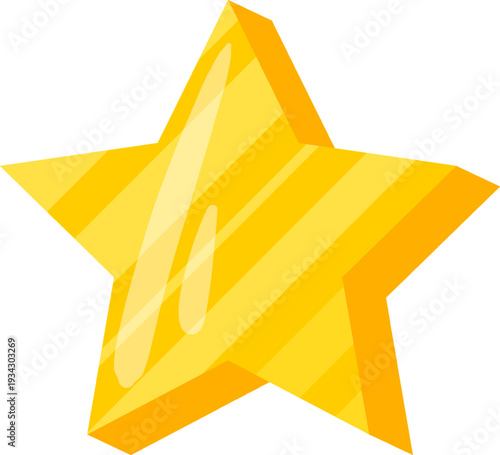 Golden glossy star symbolizing achievement and premium quality
