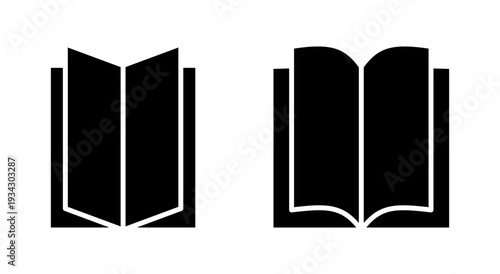 Book icon symbol for apps and websites. open book sign and symbol. ebook icon