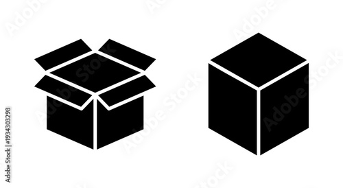Box icon symbol for apps and websites. box sign and symbol, parcel, package