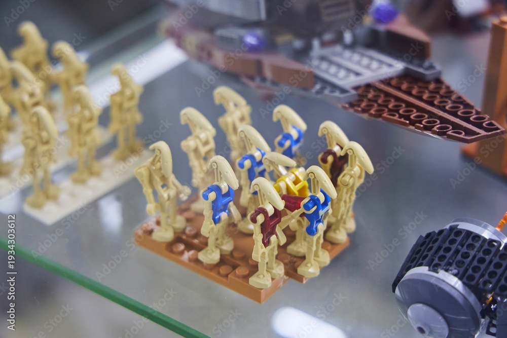 Obraz premium Moscow, Russia. - June 23, 2025: Lego construction kit, old models. Collection of the famous toy series