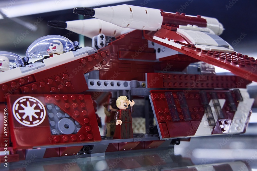 Obraz premium Moscow, Russia. - June 23, 2025: Lego construction kit, old models. Collection of the famous toy series