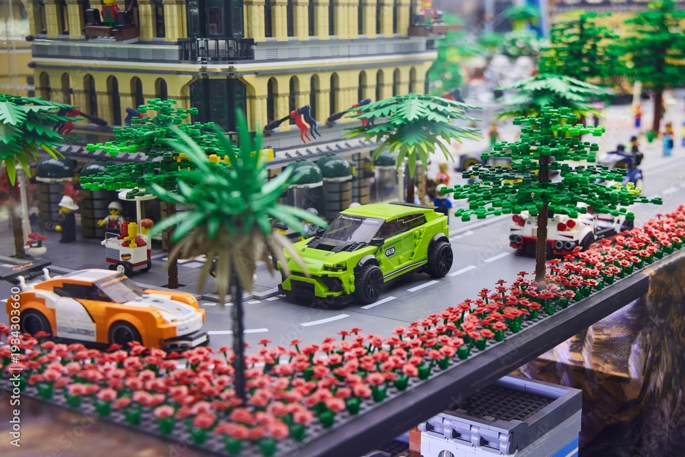 Naklejka premium Moscow, Russia. - June 23, 2025: Lego construction kit, old models. Collection of the famous toy series