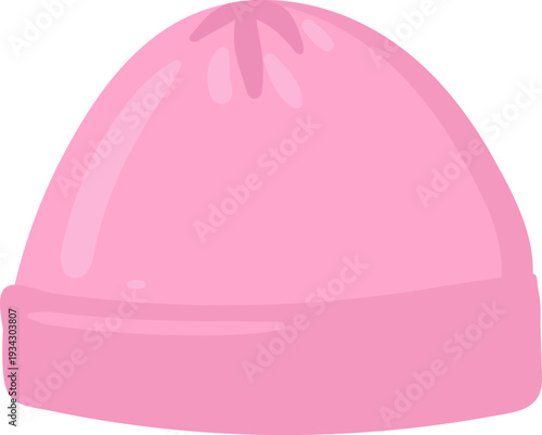Pink newborn baby cap protecting infant head